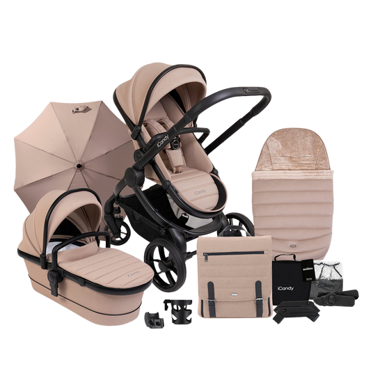 iCandy Peach Stroller and Bassinet Complete Bundle in Cookie