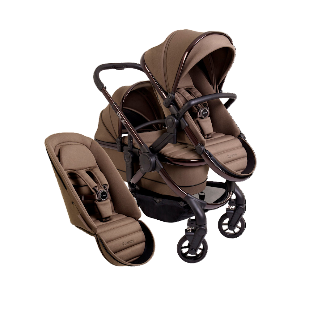 double stroller bassinet iCandy Peach 7 Double Stroller and Bassinet