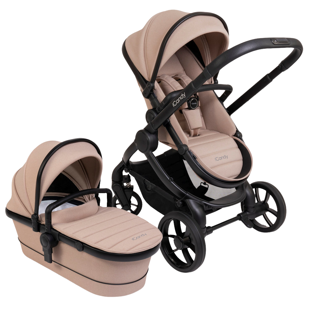 icandy travel stroller ICandy Peach 7 Cookie – Warm Beige Luxury Bassinet Stroller