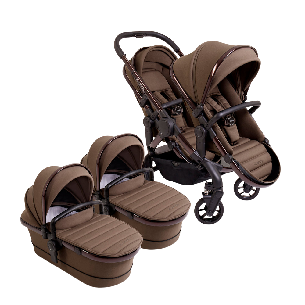 Double stroller with bassinet best sale