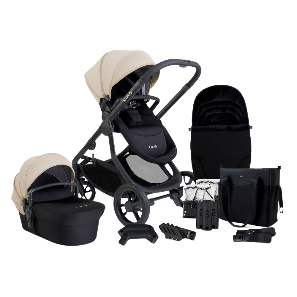 iCandy Orange 4 Stroller and Bassinet Complete Bundle - Latte
