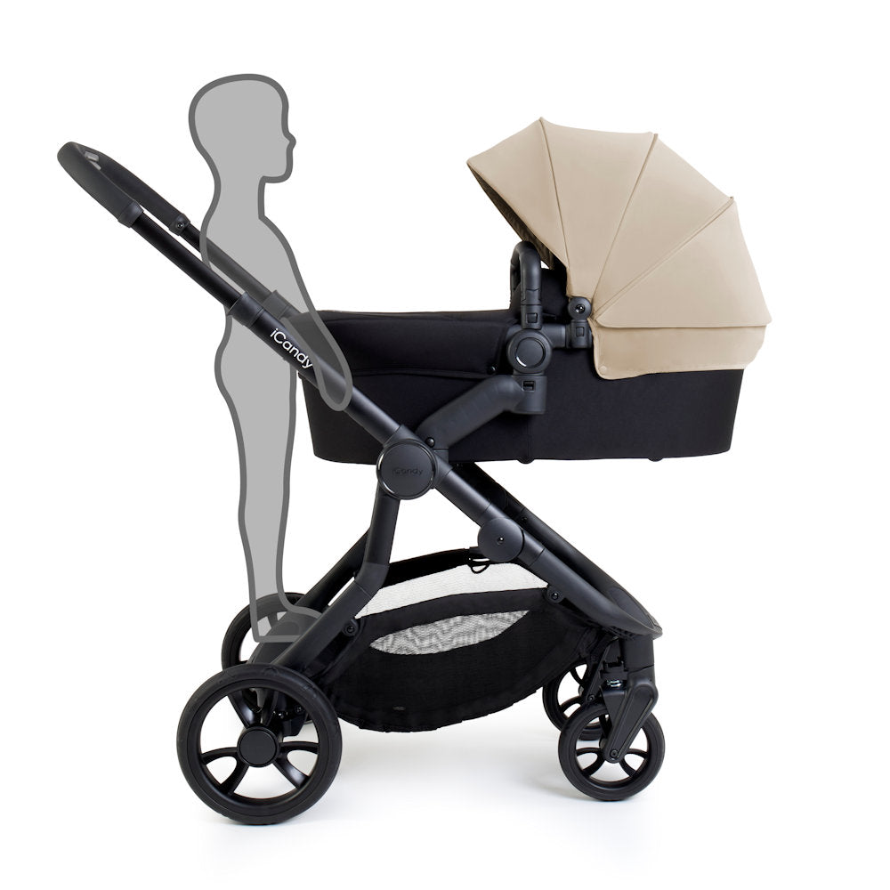 iCandy Orange 4 Double Stroller and Bassinet Bundle - Latte
