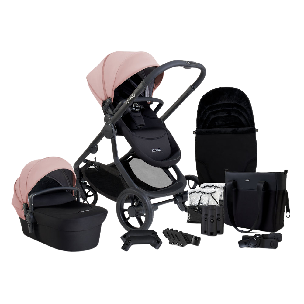 iCandy Orange 4 Stroller and Bassinet Complete Bundle - Rose