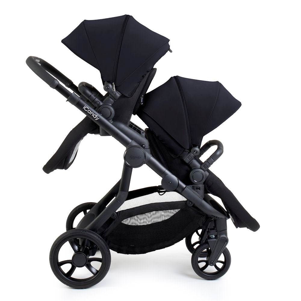 iCandy Orange 4 Double Stroller and Bassinet Bundle - Black Edition