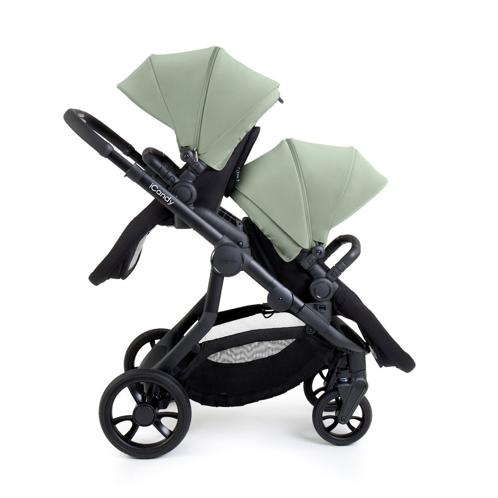 iCandy Orange 4 Double Stroller and Bassinet Bundle - Pistachio