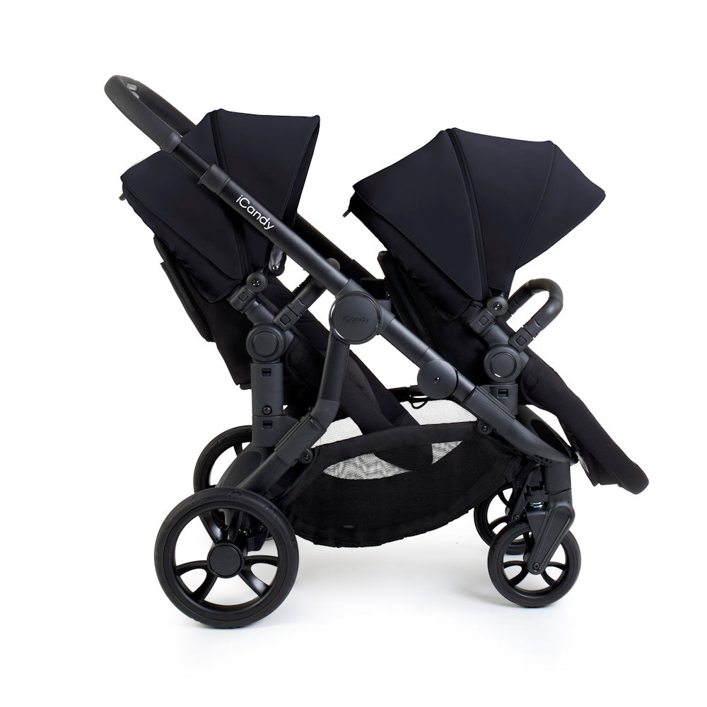 iCandy Orange 4 Twin Stroller and Bassinet Bundle - Black Edition