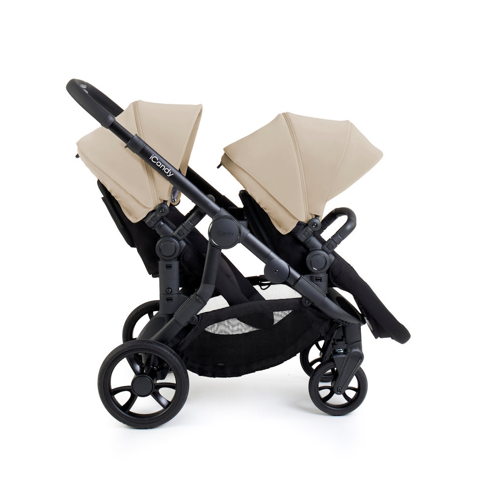 iCandy Orange 4 Twin Stroller and Bassinet Bundle - Latte