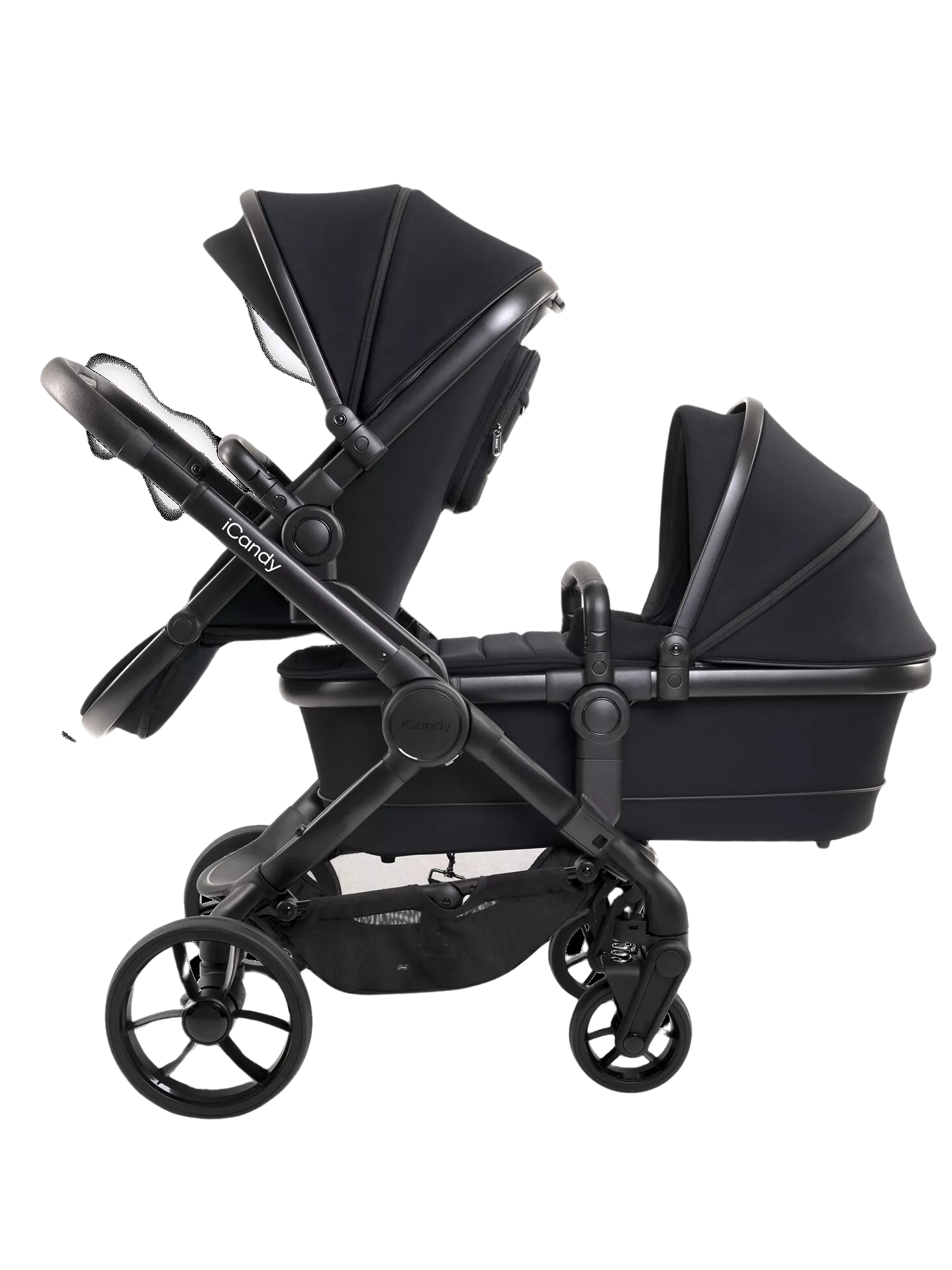 iCandy Peach 7 Double Stroller and Bassinet Black