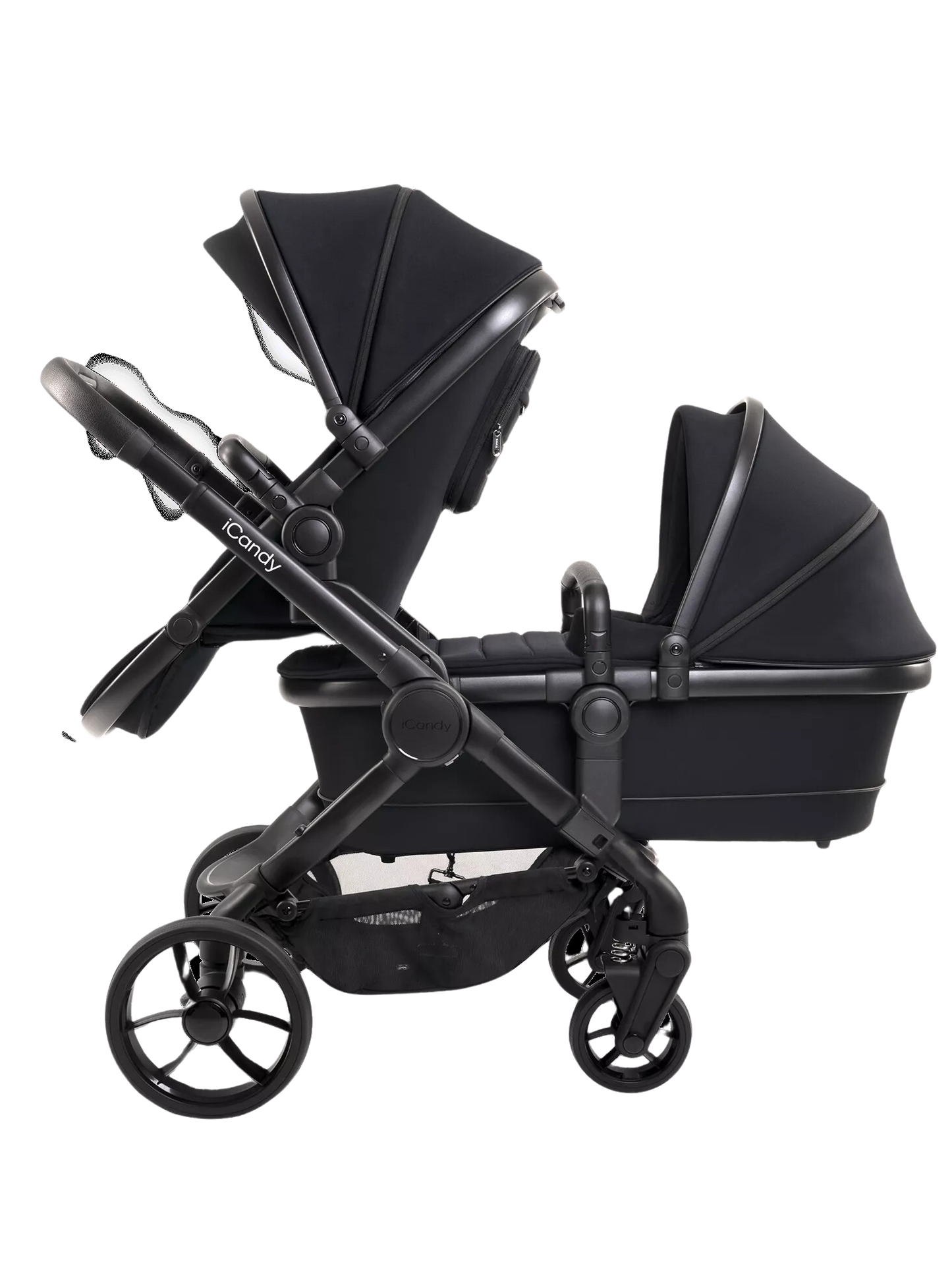 iCandy Peach 7 Double Stroller and Bassinet - Black