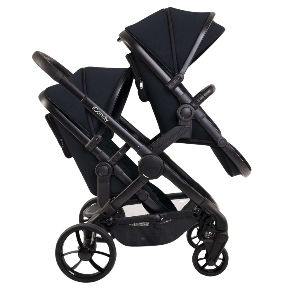 iCandy Peach 7 Twin Stroller and Bassinet Complete - Black
