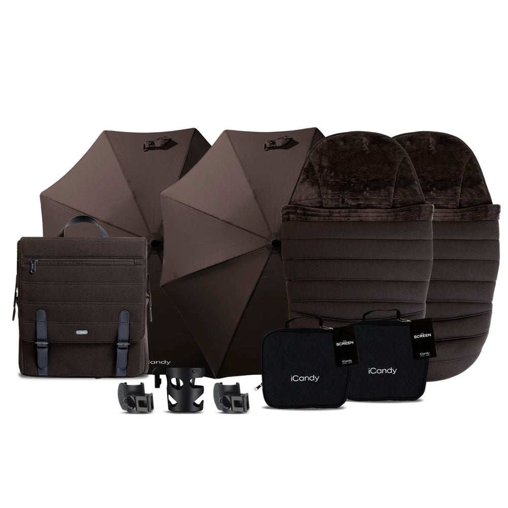 iCandy Peach 7 Twin Stroller and Bassinet Complete - Pecan