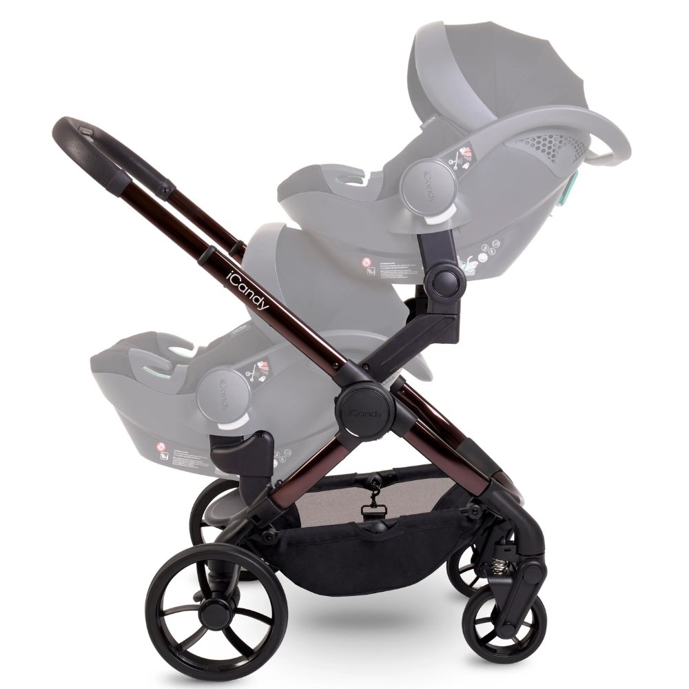 iCandy Peach 7 Twin Stroller and Bassinet Complete - Pecan