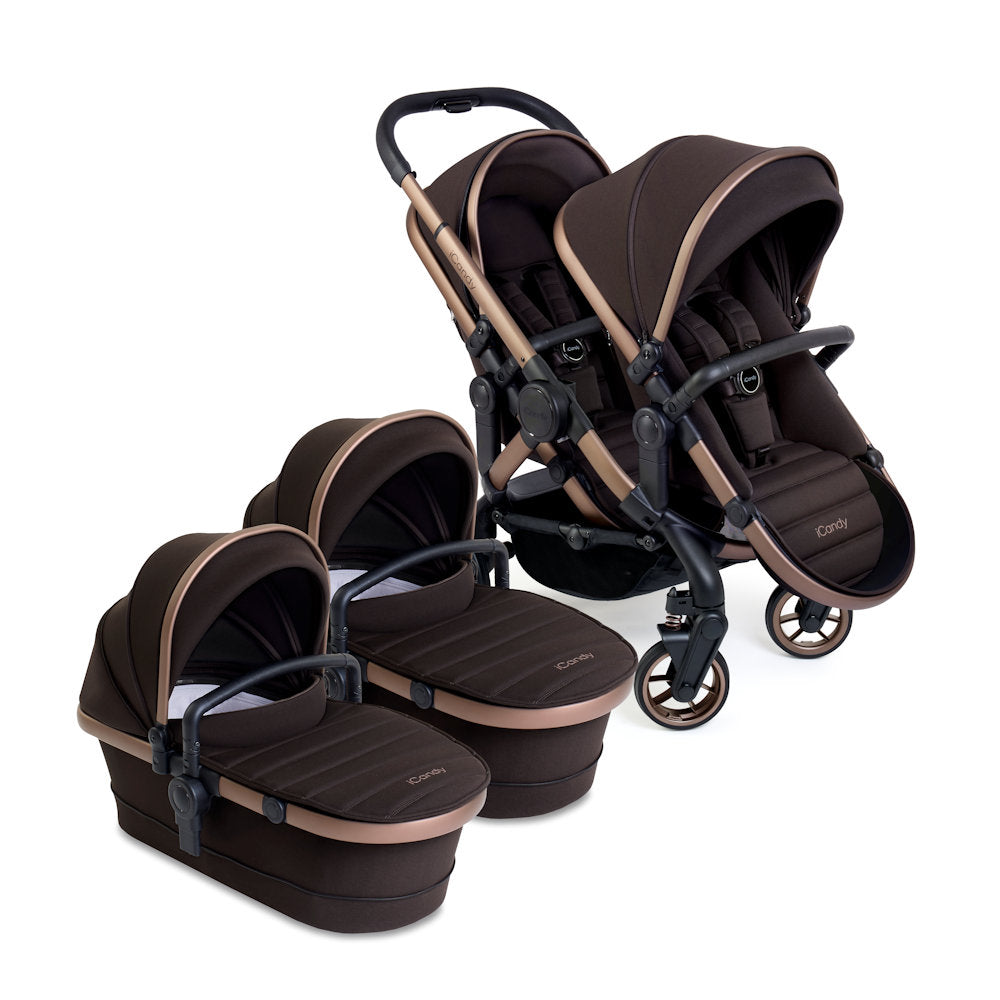 iCandy Peach 7 Twin Stroller and Bassinet Complete - Pecan