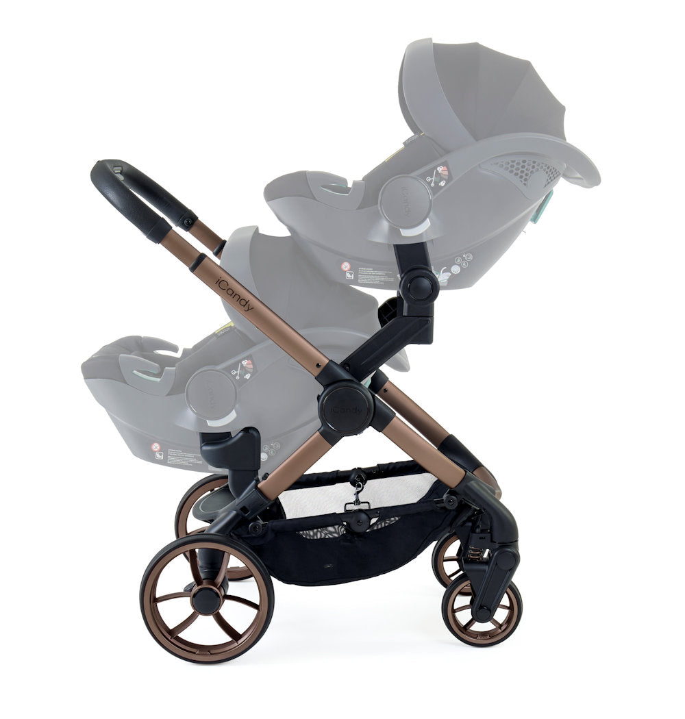 iCandy Peach 7 Twin Stroller and Bassinet - Pecan