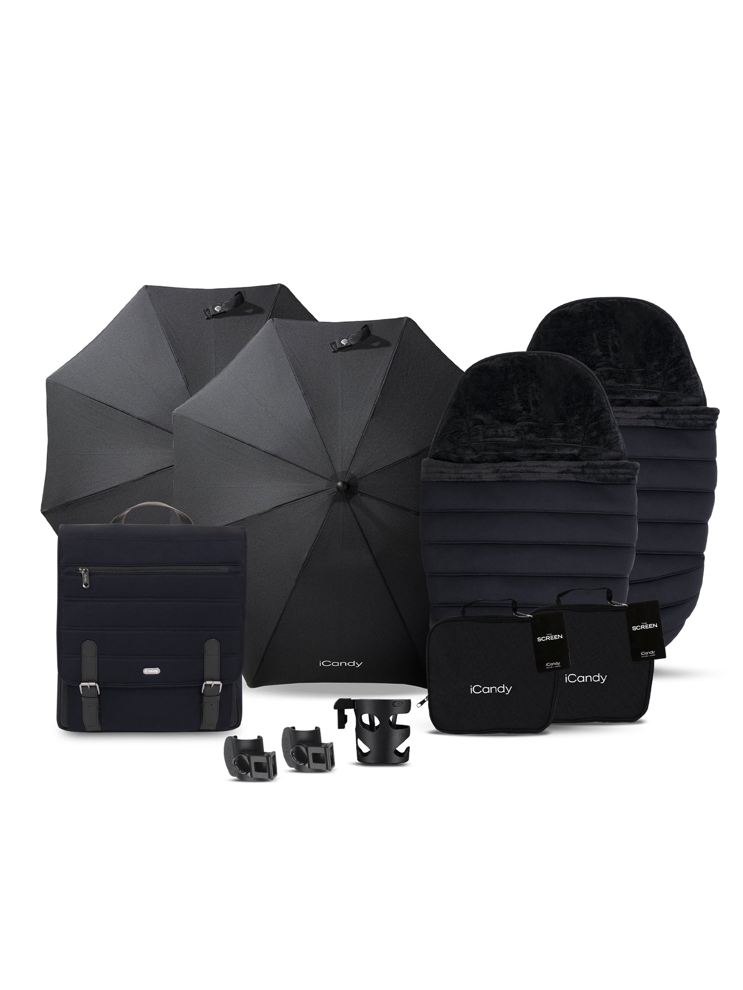 iCandy Peach 7 Twin Stroller and Bassinet Complete - Black