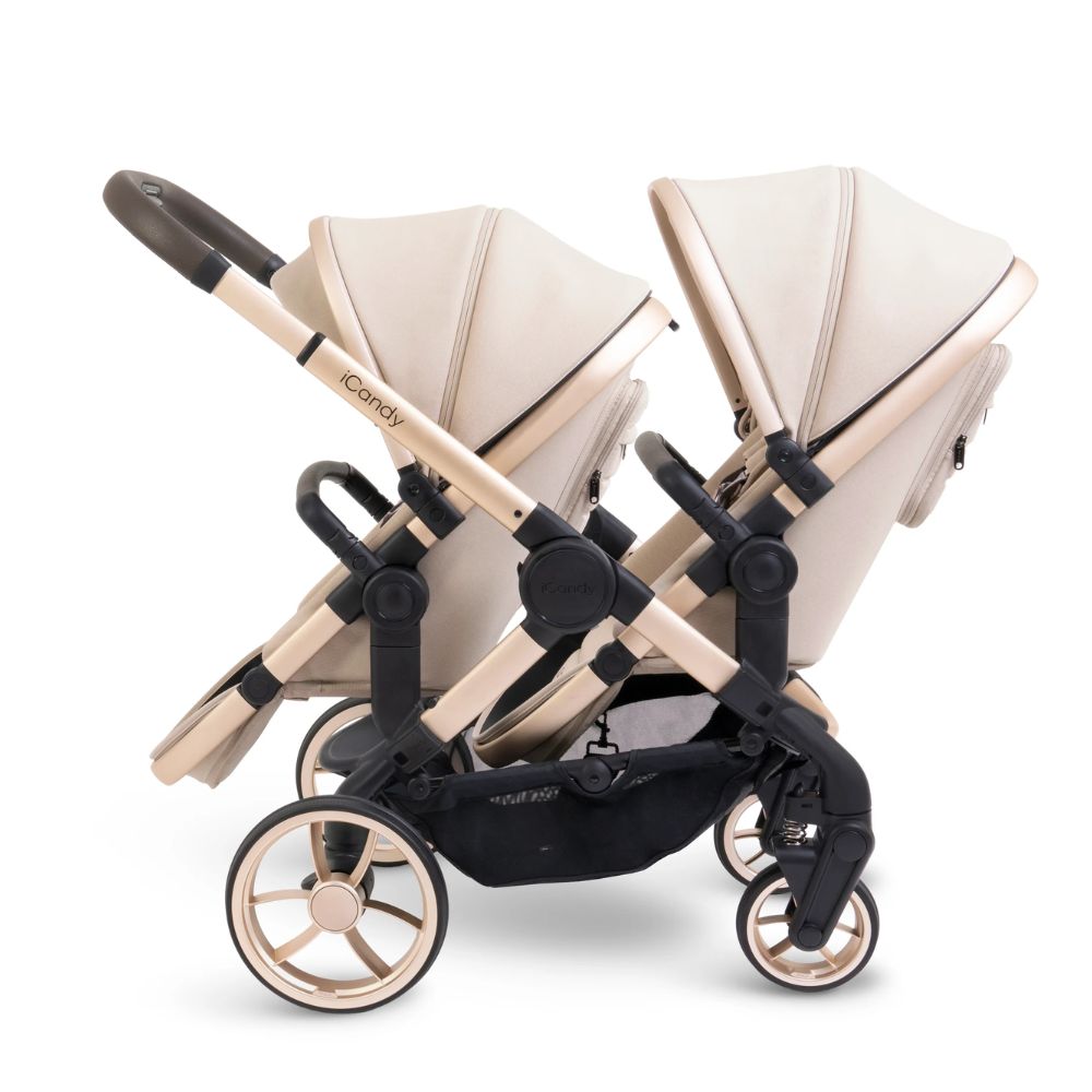 iCandy Peach 7 Double Stroller and Bassinet Complete - Biscotti