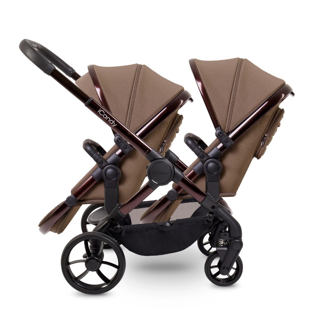 double stroller with two bassinets ICandy Peach 7 Twin Stroller and Bassinet Complete - Coco