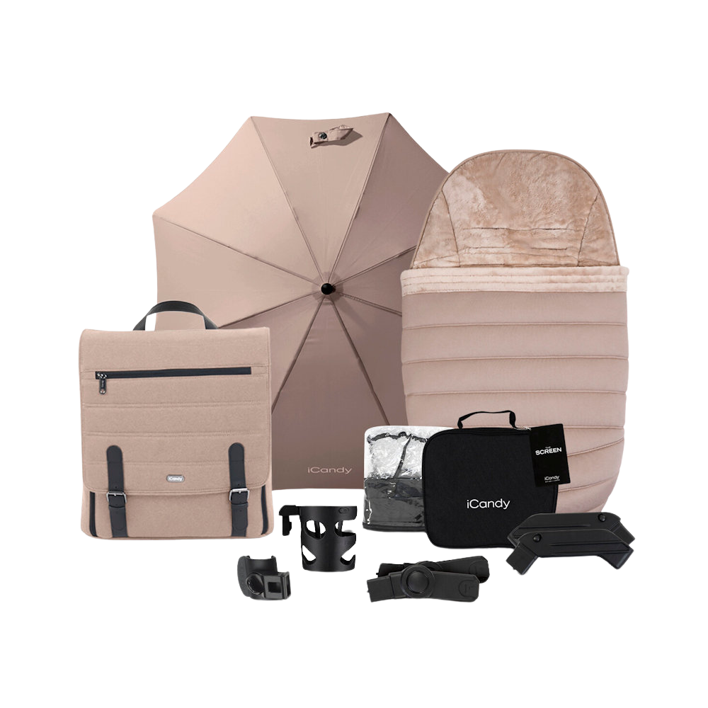 iCandy Peach 7 Stroller and Bassinet Complete Bundle Cookie