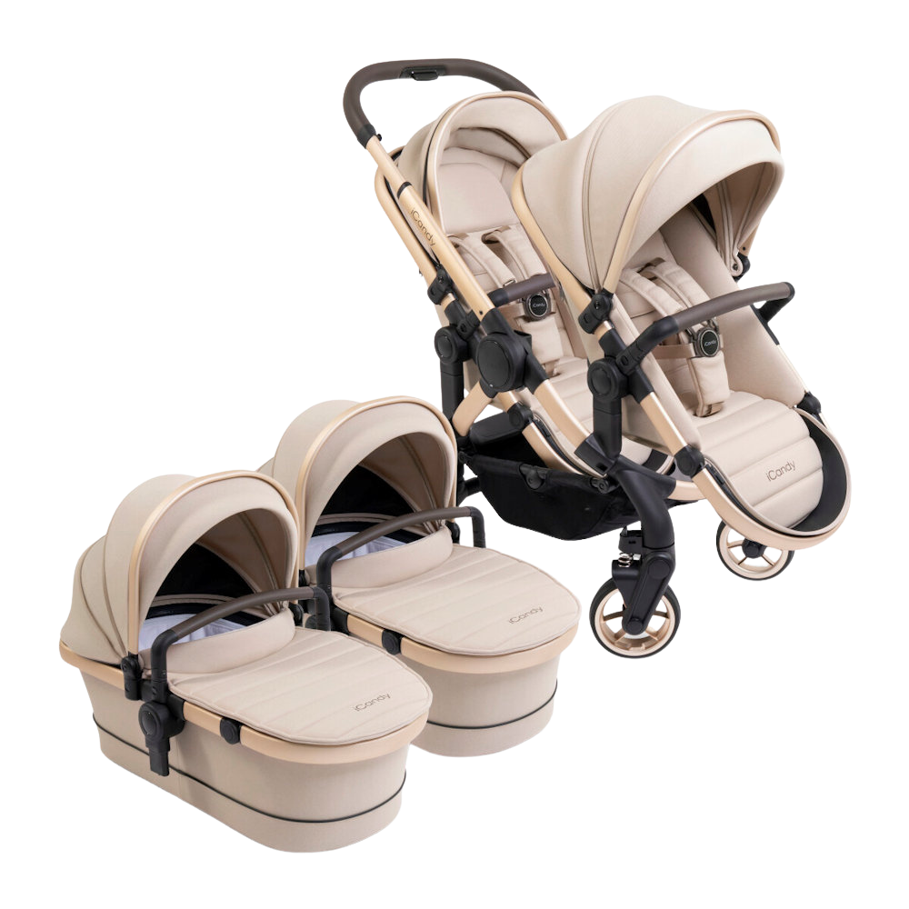 iCandy Peach 7 Twin Stroller and Bassinet - Biscotti
