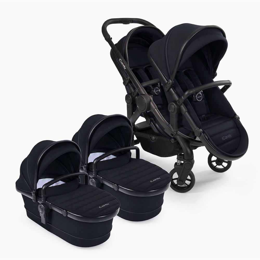 iCandy Peach 7 Twin Stroller and Bassinet - Black