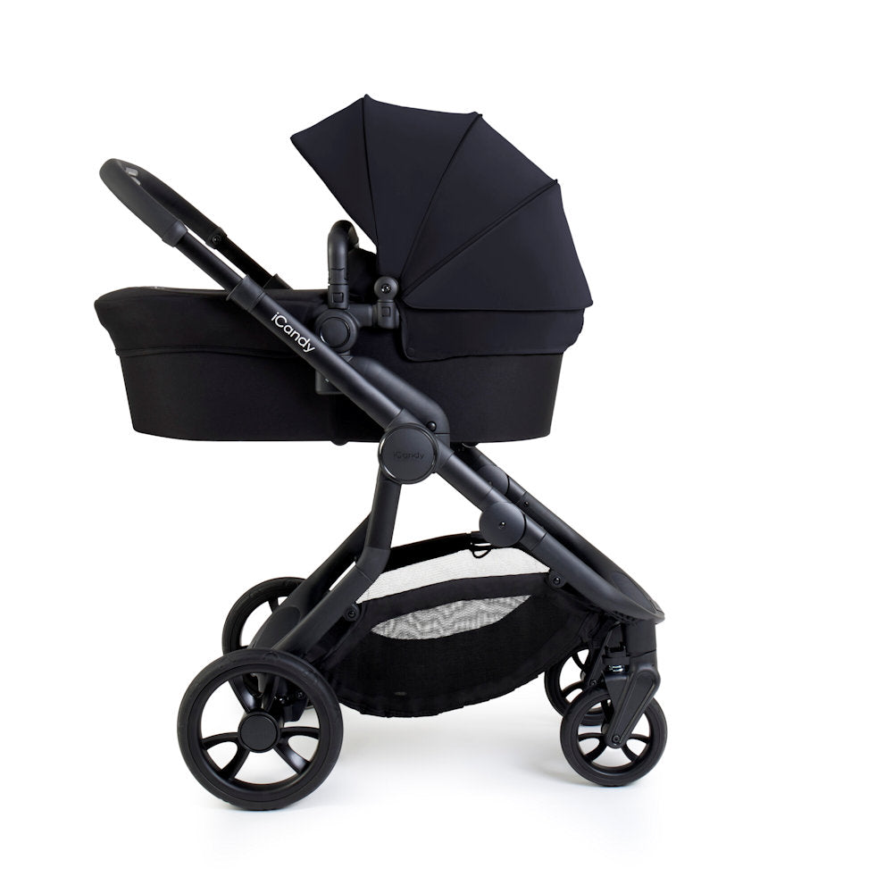 orange car seat and stroller ICandy Orange 4 Stroller and Bassinet Complete Bundle - Black Edition