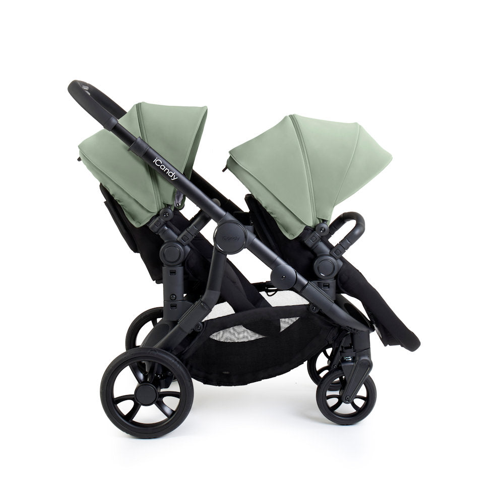 iCandy Orange 4 Double Stroller and Bassinet Bundle - Pistachio