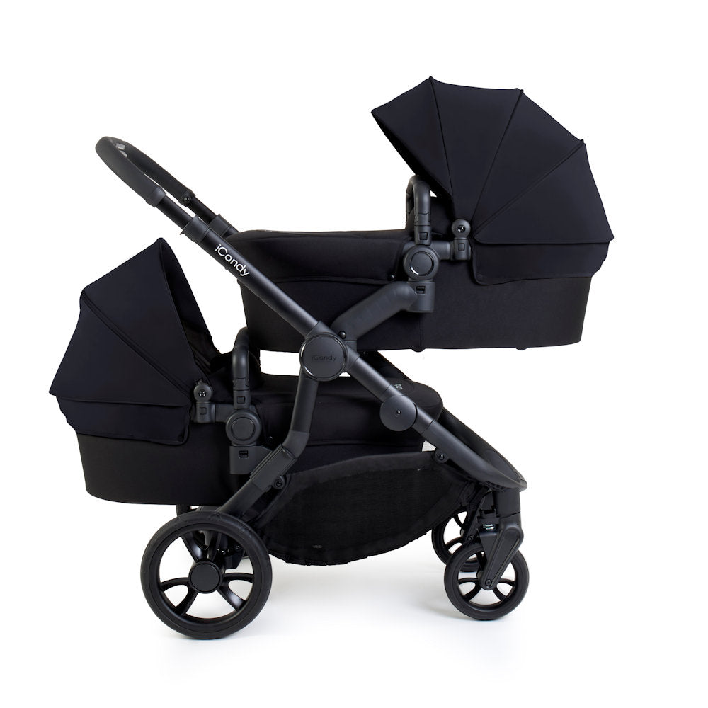 iCandy Orange 4 Twin Stroller and Bassinet Bundle - Black Edition