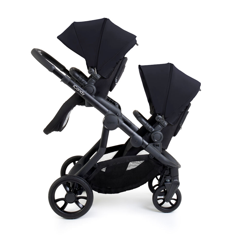 iCandy Orange 4 Twin Stroller and Bassinet Bundle - Black Edition
