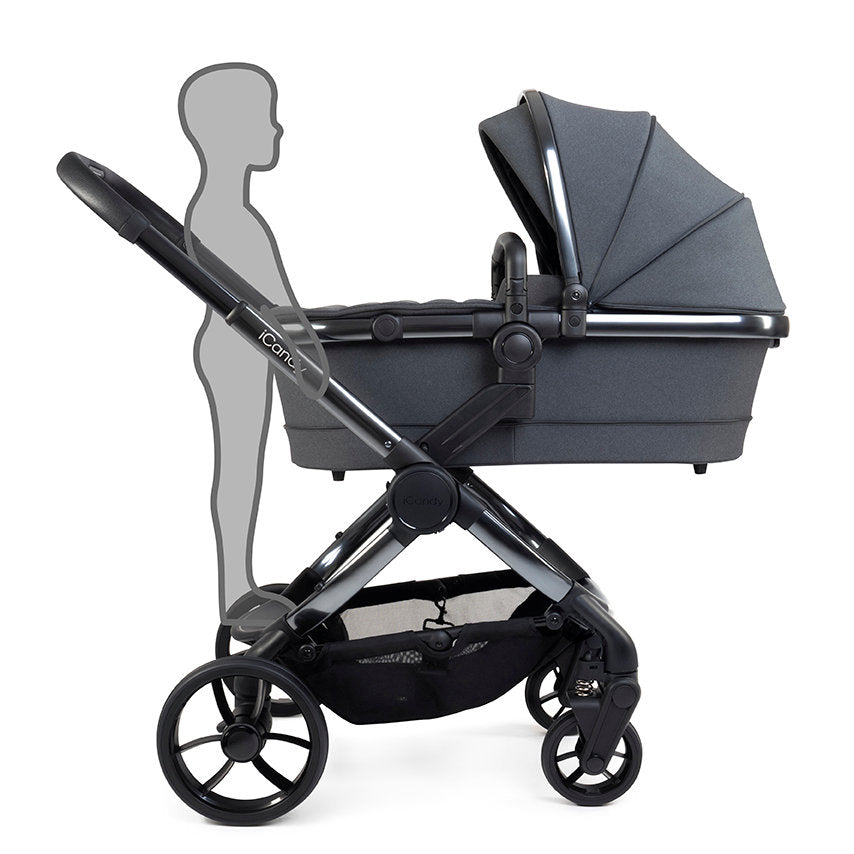 iCandy Peach 7 Stroller and Bassinet Complete Bundle - Dark Grey