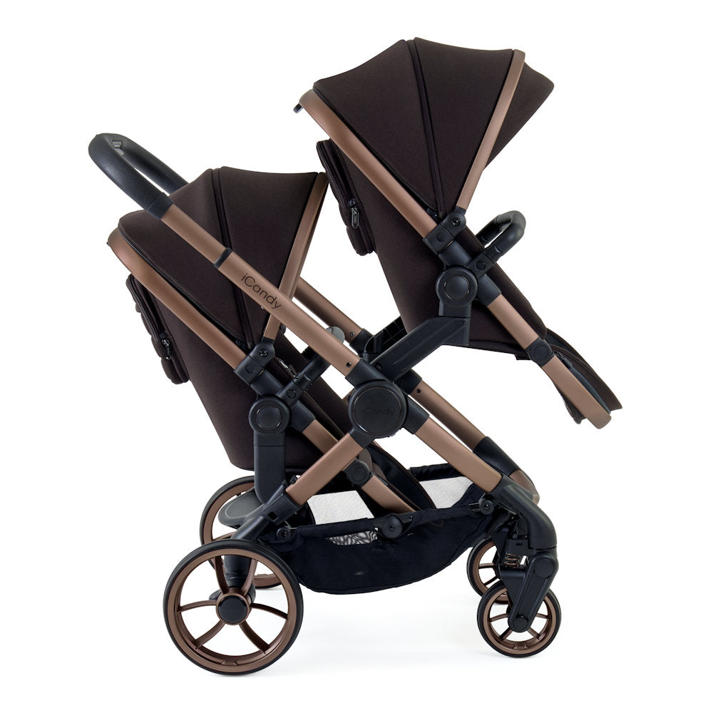 eye candy double stroller ICandy Peach 7 Double Stroller and Bassinet - Pecan