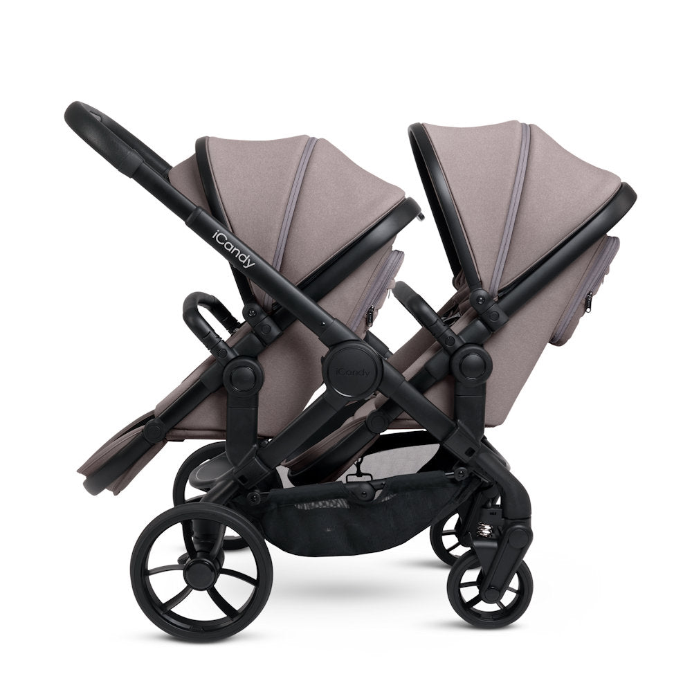 iCandy Peach 7 Double Stroller and Bassinet Complete - Porcini