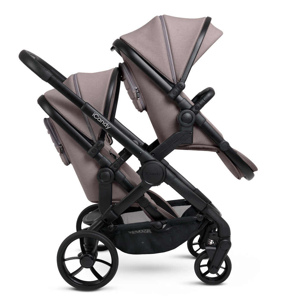 iCandy Peach 7 Double Stroller and Bassinet Complete - Porcini