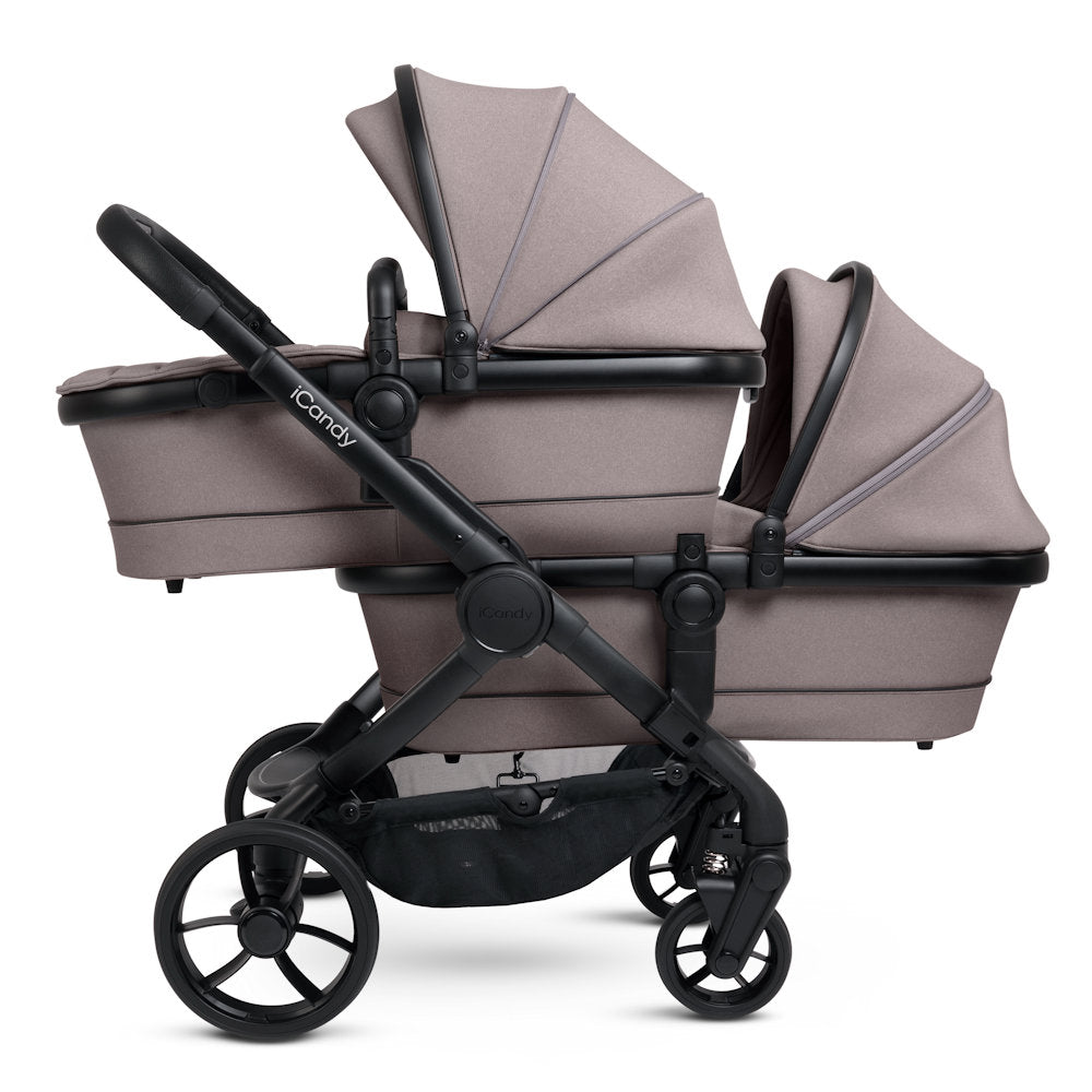 iCandy Peach 7 Twin Stroller and Bassinet - Porcini
