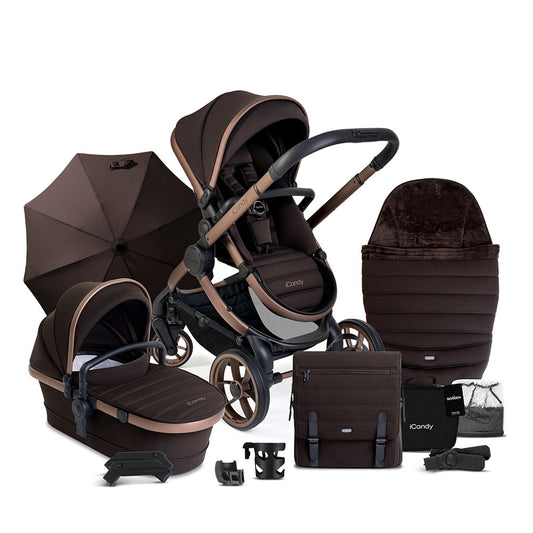 iCandy Peach 7 Stroller and Bassinet Complete Bundle - Pecan